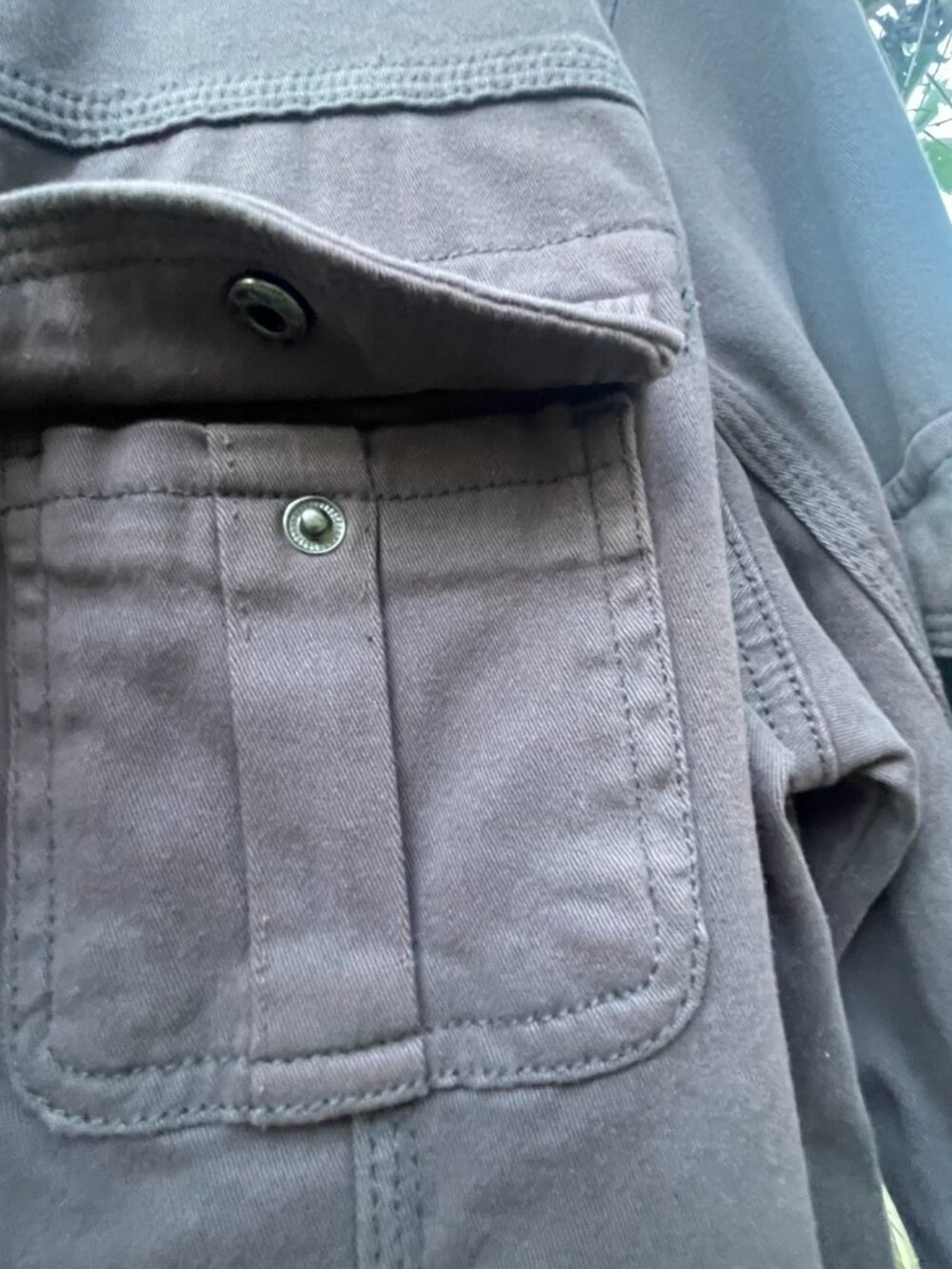 NWOT Kensie Gray Utility Jacket Distressed Grunge Gorpcore XL Cargo Multi-Pocket - Picture 11 of 16